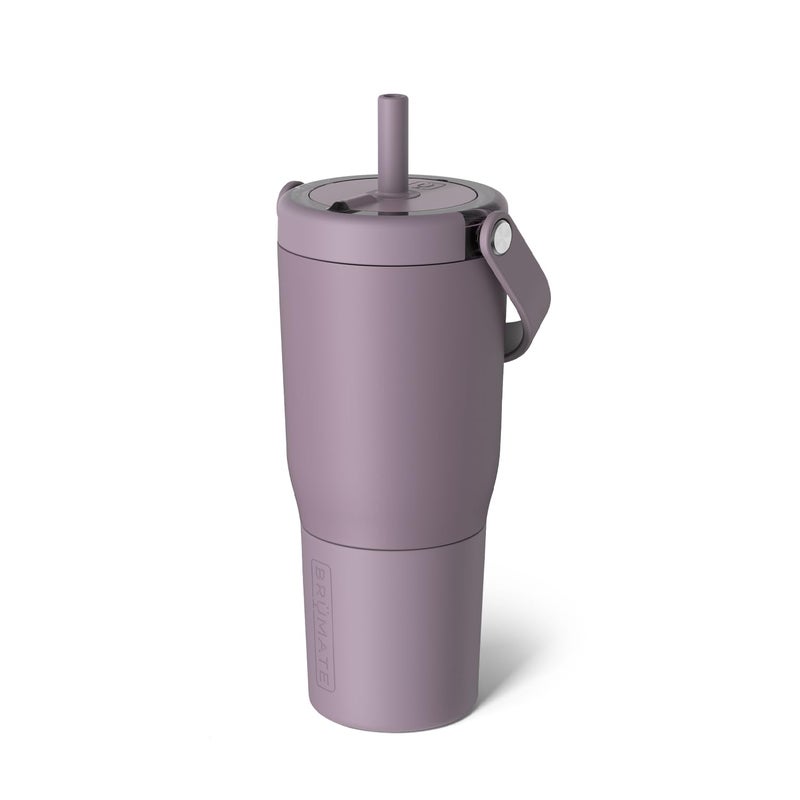 BrMate Resa 25oz 100 Leakproof Travel Tumbler with Handle Straw Flexible SoftSip Straw Silicone Sleeve for Durability Stainless Steel Cup Holder Travel Friendly Lilac Dusk