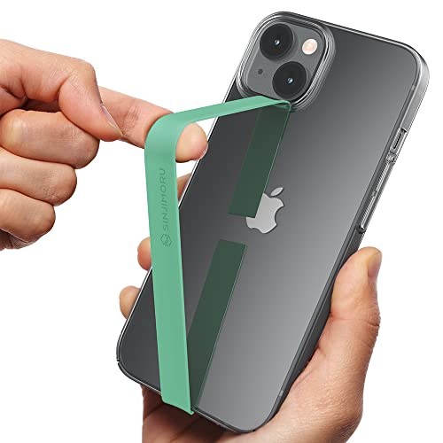 Sinjimoru Stretchable Silicone Phone Strap Flexible and Elastic Grip Holder for iPhone Android Secure Phone Loops Finger Grip with Wireless Charging Support Sinji Loop Mint - Image 1