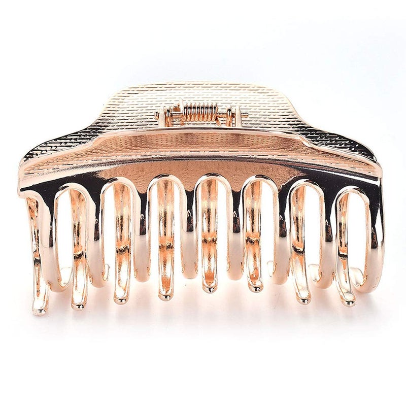 Suoirblss Women Lady Vintage Metal Claw Hair Clip Bath Shark Chuck Top Clip Hair Accessories for Thick Hair Rose Gold