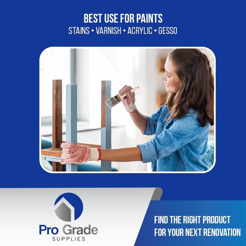 Pro-Grade Paint Brush Set - 3-Pack - 2" Angle Brushes for All Latex and Oil Paints & Stains - Home Improvement - Interior & Exterior Use - Image 4