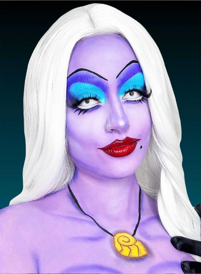 Honlley Halloween Ursula Makeup Kit Costume Women Costume Women - The Little Mermaid Villain Cosplay Set with Light Purple Face Body Paint, Blue Eyeshadow, Eyeliner, Lipstick | Sea Witch Accessories - Image 4