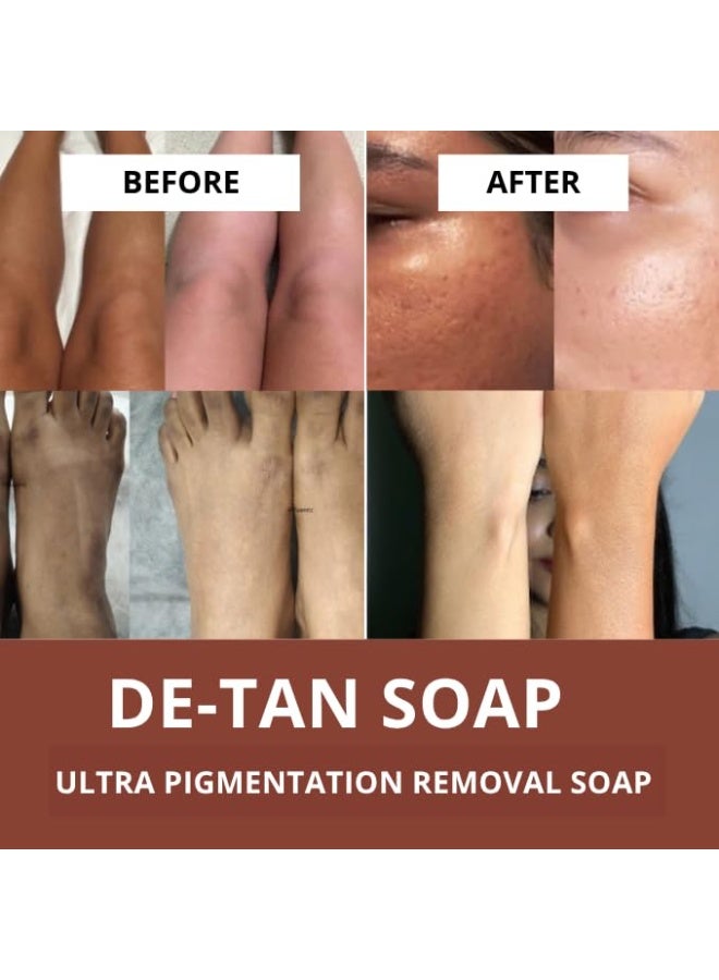 BAKE De-Tan Scrub Treatment Coffee Soap (200Gms Pack of 2) | Ultra Pigmentation Soap for Tan Removal | With 2% Kojic Acid, 1% Glycolic Acid, 1% Alpha Arbutin | For Pigmentation, Dark Spots & Tanning Removal | For Women & Men - 100g x 2 (Pack of 2) - Image 3