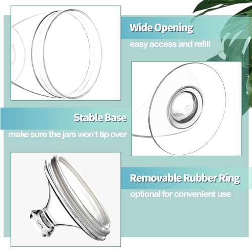 Wongblee Acrylic Apothecary Jars with Lids, 3-Piece Vanity Organizer Canisters, Storage Container Jars for Bathroom, Laundry Room, Kitchen, Candy Buffet - Image 4