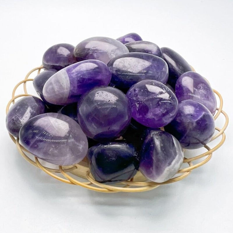 Crystal Divine Amethyst Chakra Healing Stones Crystal Tumble Stone for Vastu Item Decorative Items Home Decor Items Crystal Showpieces for Feng Shui Office Decor Table Decor Meditation Item Gifts - Image 1