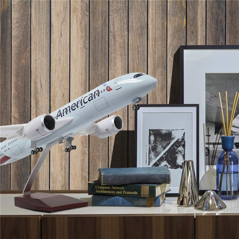 24-Hours Boeing 787 1:130 Scale Jet Model with LED Light (Touch/Sound Control) for Decoration or Gift - Image 2