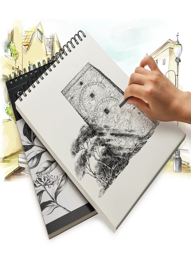 AGPtEK Sketch Book, Art Drawing Pad 9 X 12, 100 Sheets, 60lb/100g, 2 Pack - Image 3