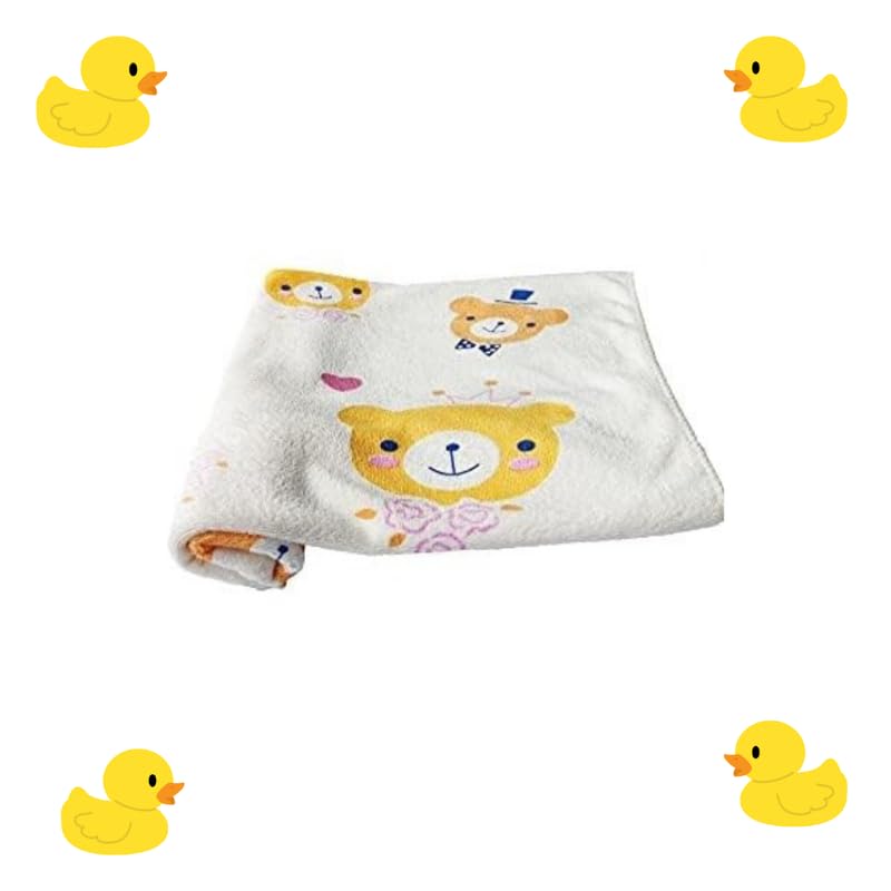 TEDDYIFY Soft Cotton Baby Bath Towel for Infants, New Born Babies and Toddlers, High Absorbent, Soft Cotton Premium Washcloth (1 Count, Yellow) - Image 1
