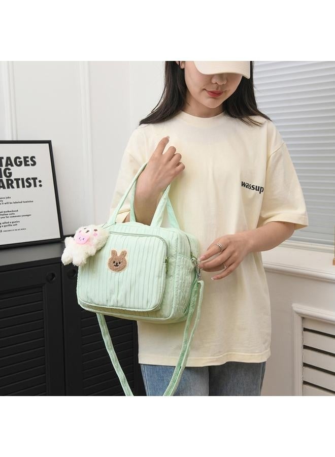 Baby Diaper Bag,Small Diaper Bag Tote Crossbody Diaper Bag Cute Quilted Diaper Bag Baby Travel Shoulder Bag with Strap-green  - Image 5