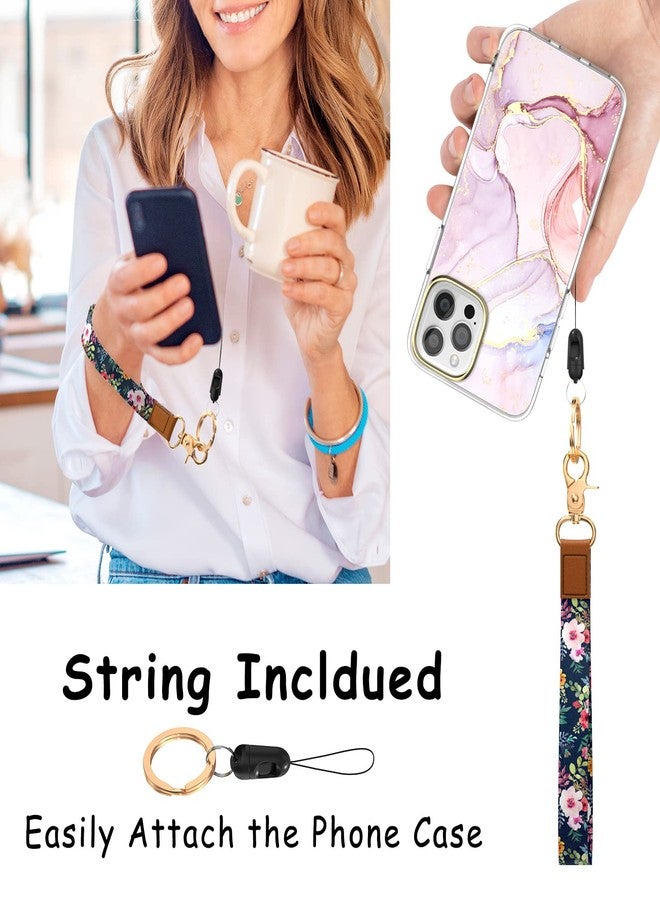 Hsxnam Wrist Lanyard Key Chain, Cute Wristlet Strap Keychain Holder for Women Men Car Keys ID Badges Card Wallet Phone Camera, Black Flower - Image 4