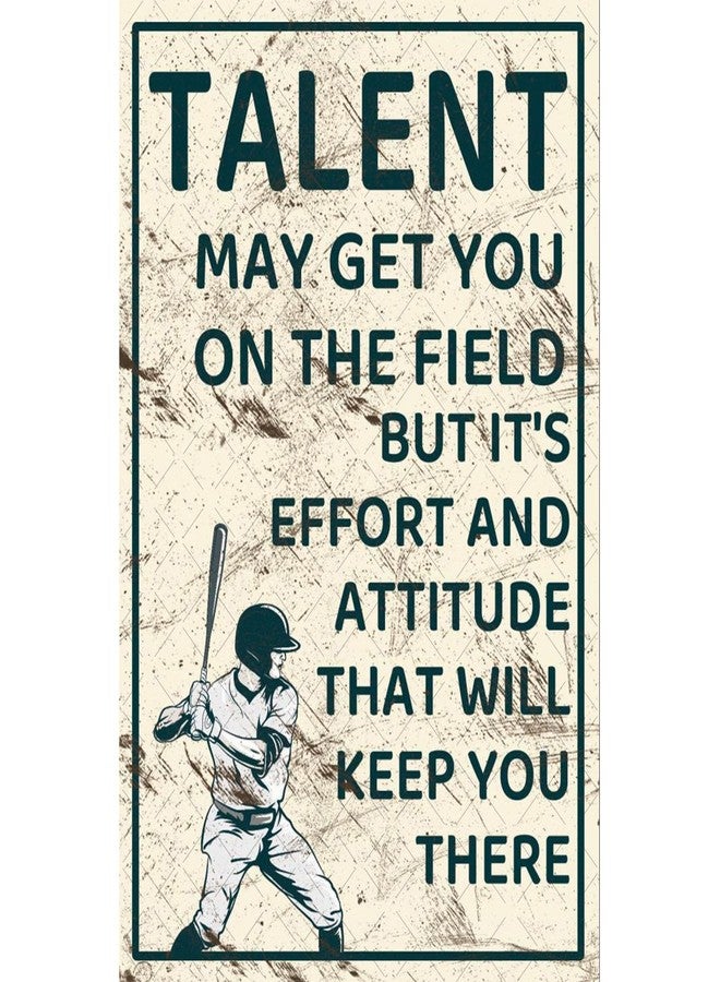 Flyhaw Vintage Baseball Metal Tin Sign Motivational Quotes Baseball Gifts For Baseball Lovers Baseball Decor For Boys Room Baseball Themed Bedroom Baseball Accessories 8x12 Inch - Image 1