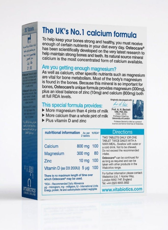 Osteocare pack of 2 Vitabiotics Osteocare Calcium & Vitamin D 30 Tablets  - Image 3