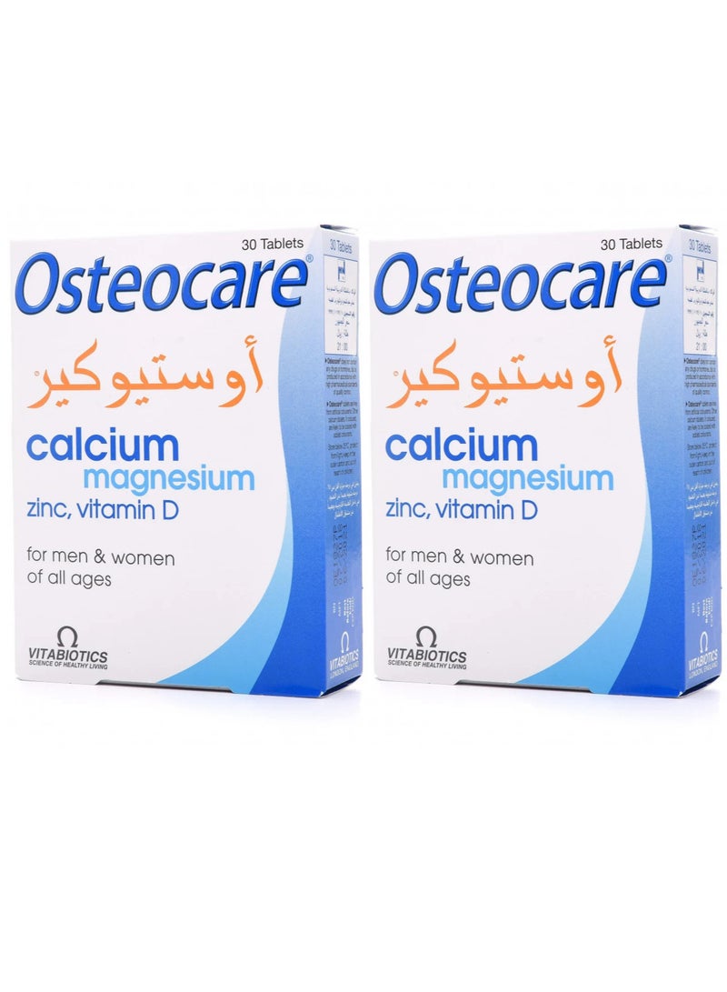 Osteocare pack of 2 Vitabiotics Osteocare Calcium & Vitamin D 30 Tablets  - Image 1