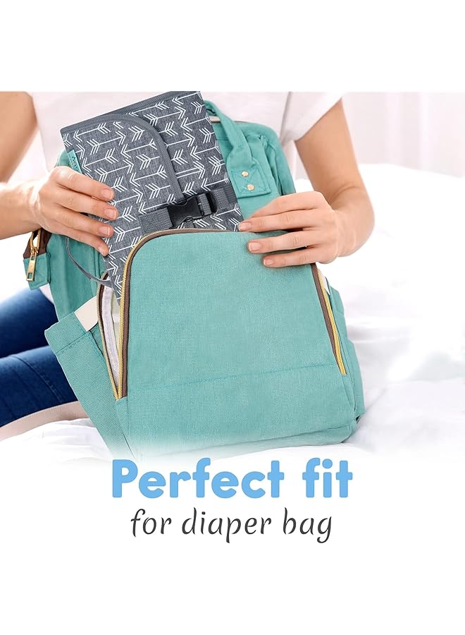 إيروريكس وسادة تغيير الحفاضات المحمولة للأطفال حديثي الولادة من البنات والأولاد مع جيب مناديل ذكي - Image 4