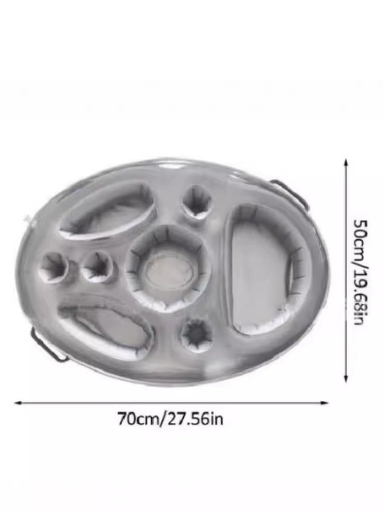 PVC inflatable beverage rack cups, multi-hole cup holders, mobile phone water inflatable ice bed, swimming pool tableware - Image 2