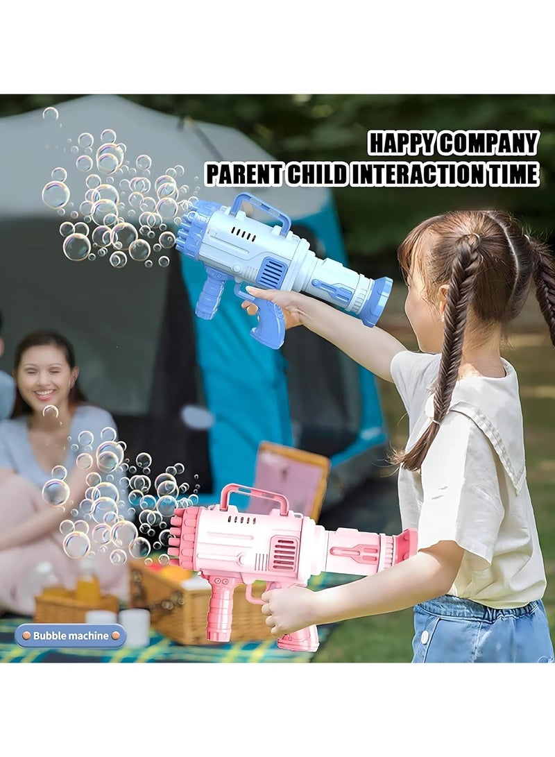 Exotic 32 Hole Design Portable Large Capacity Bazooka Bubble Gun Toy - Blue - Image 3