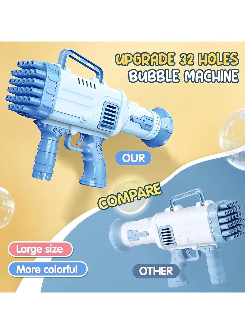 Exotic 32 Hole Design Portable Large Capacity Bazooka Bubble Gun Toy - Blue - Image 2