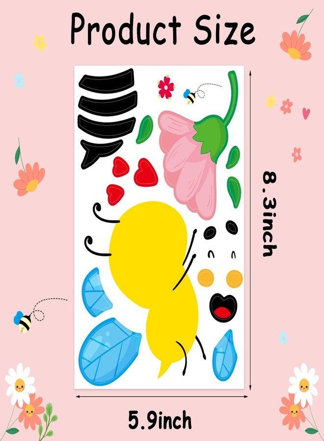 Omlisca Make Your Own Honey Bee Stickers 36 Pack Spring Summer Make A Face DIY Stickers for Kids Bee Mine Bumble Bees Party Favors Gifts Creativity Crafts Fairy for Baby Shower Birthday School Rewards - Image 4