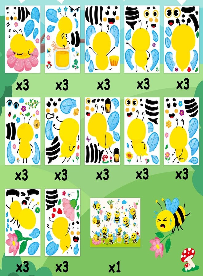 Omlisca Make Your Own Honey Bee Stickers 36 Pack Spring Summer Make A Face DIY Stickers for Kids Bee Mine Bumble Bees Party Favors Gifts Creativity Crafts Fairy for Baby Shower Birthday School Rewards - Image 5
