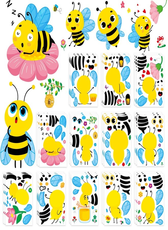 Omlisca Make Your Own Honey Bee Stickers 36 Pack Spring Summer Make A Face DIY Stickers for Kids Bee Mine Bumble Bees Party Favors Gifts Creativity Crafts Fairy for Baby Shower Birthday School Rewards - Image 1