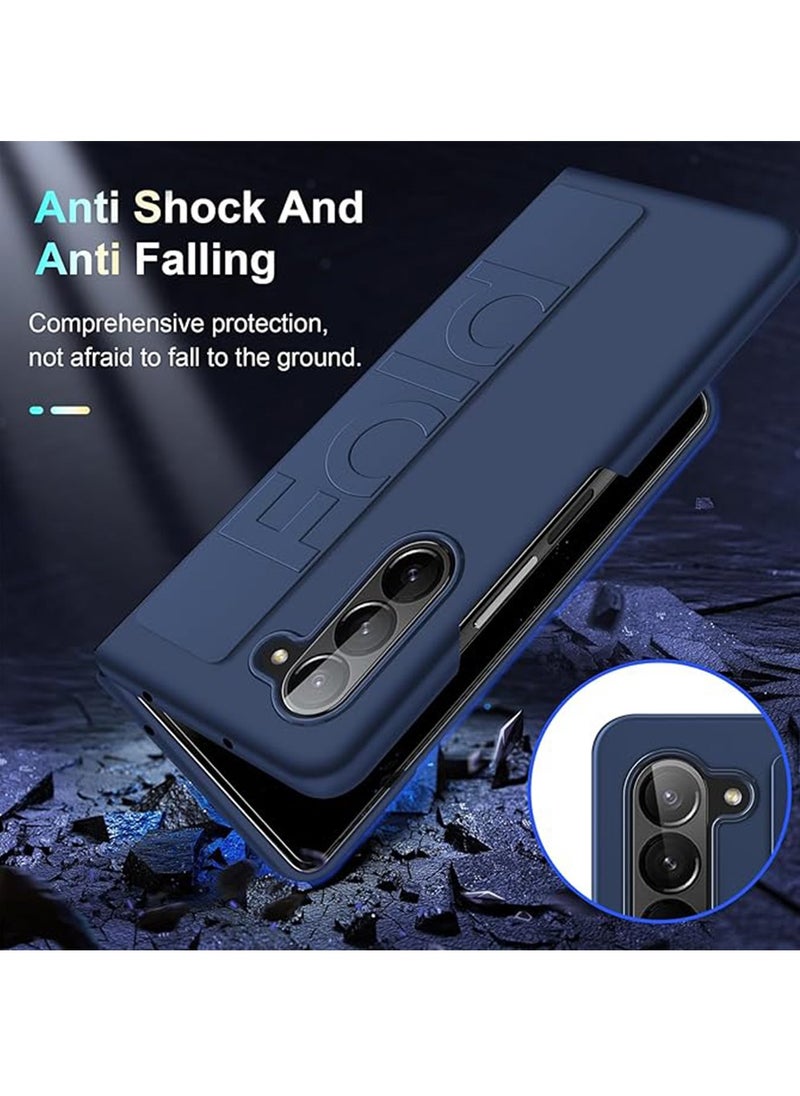 X-level Samsung Galaxy Z Fold 6 Case with Strap Blue Shockproof Hard PC Back Cover Matte Touch Slim Thin Phone Case for Samsung Galaxy Z Fold 6 5G 2024 (Blue)  - Image 2