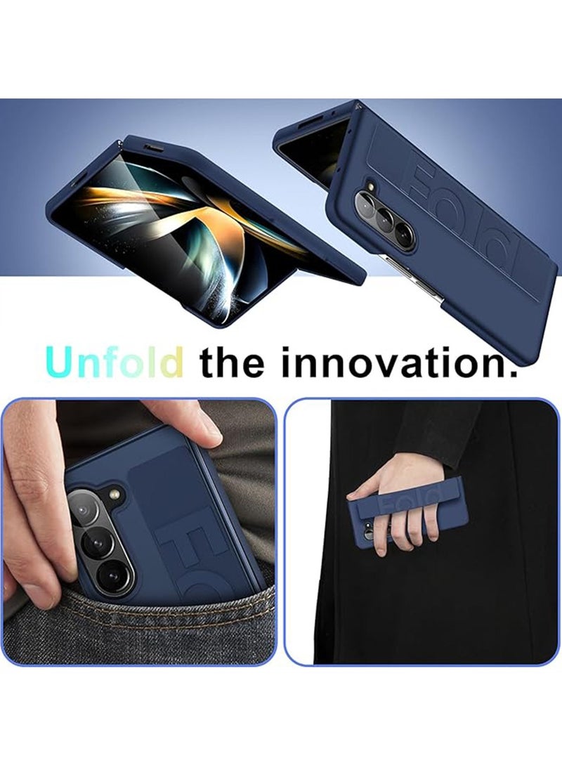 X-level Samsung Galaxy Z Fold 6 Case with Strap Blue Shockproof Hard PC Back Cover Matte Touch Slim Thin Phone Case for Samsung Galaxy Z Fold 6 5G 2024 (Blue)  - Image 4