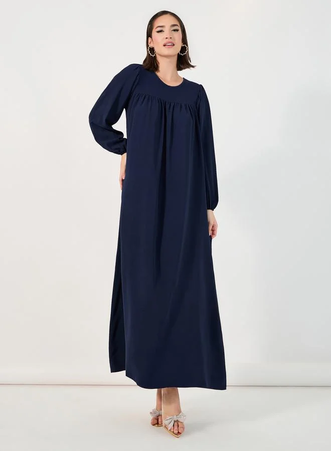 Styli Plain Round Neck Jalabiya