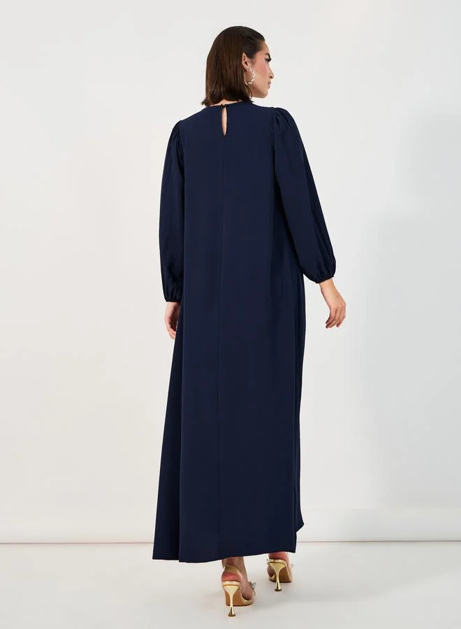 Styli Plain Round Neck Jalabiya