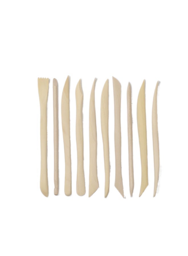Keep Smiling Mini Modelling Tools – 10 PCS Boxwood Clay, Polymer & Ceramic Sculpting Tools with 20 Double-Ended Shapes for Cutting, Carving, Smoothing and Texturing - Image 3