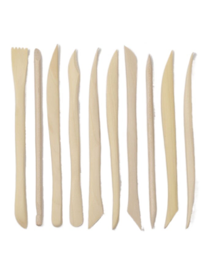 Keep Smiling Mini Modelling Tools – 10 PCS Boxwood Clay, Polymer & Ceramic Sculpting Tools with 20 Double-Ended Shapes for Cutting, Carving, Smoothing and Texturing - Image 2