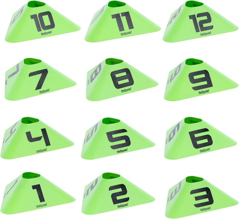 GoSports Modern Sports Cones  12 Pack with Numbered Cones  Great for Soccer Basketball Football and More - Image 1
