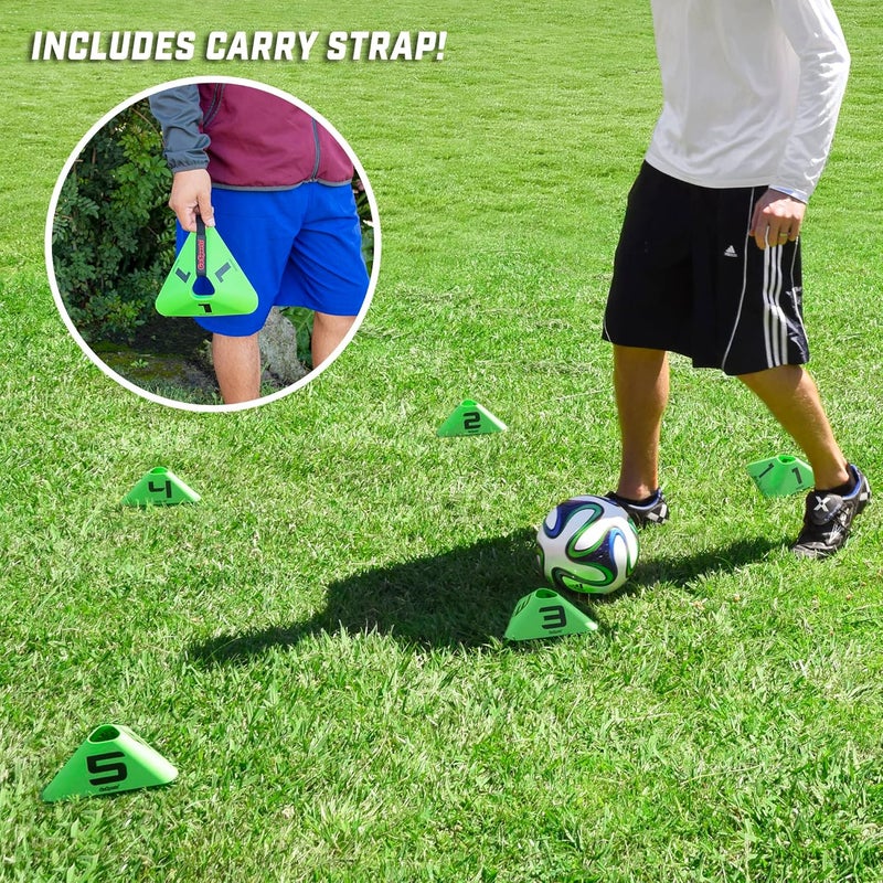 GoSports Modern Sports Cones  12 Pack with Numbered Cones  Great for Soccer Basketball Football and More - Image 5