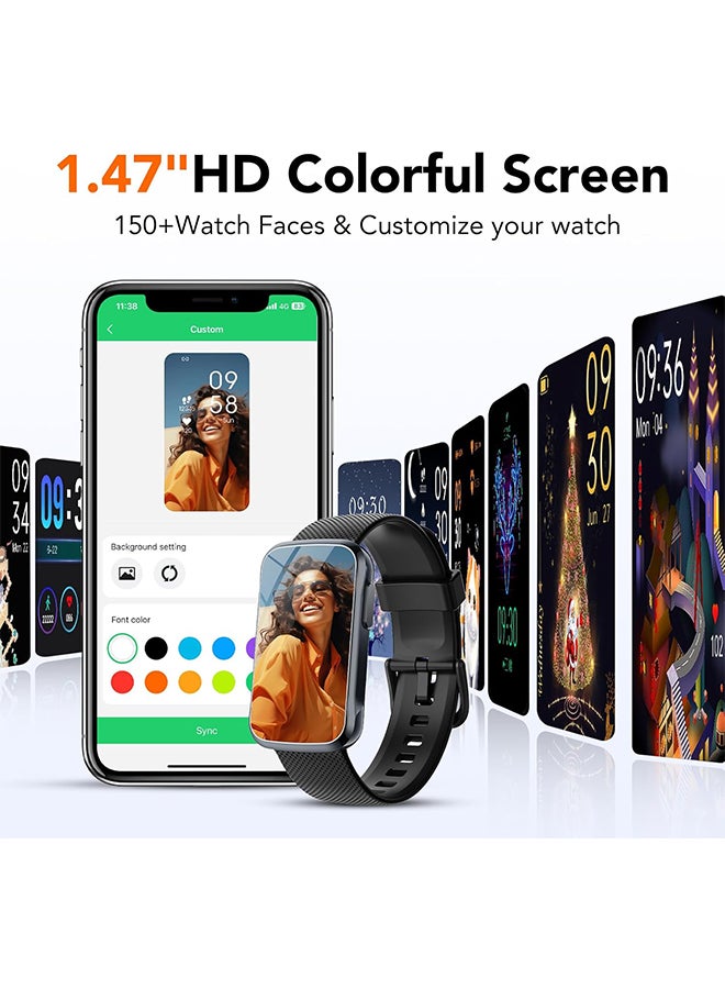 أوكيتل V1 ساعة ذكية بمقاس شاشة 1.47 بوصة مقاومة ومتوافقة مع للماء نظام اندرويد و IOS بنفسجي - Image 4