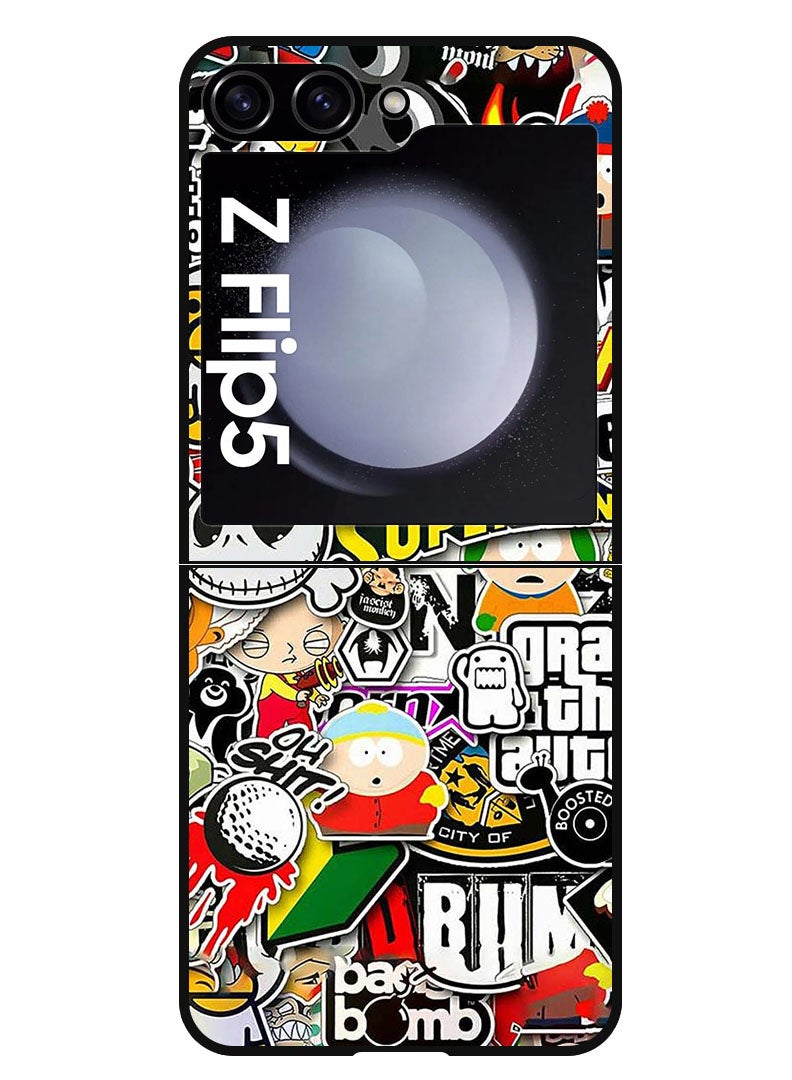 Theodor Protective Case Anti Scratch Shock Proof Bumper Cover For Samsung Galaxy Z Flip 5 superhero tags - Image 1