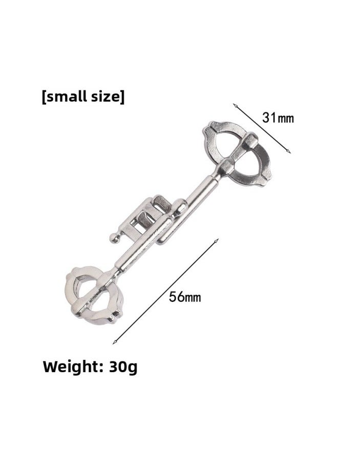 Generic - [small Size] Zinc Alloy Unlock Kongming Lock Luban Alloy Educational Toys Nine-chain Educational Unlock Buckle-Color:[small] Key (second Generation Key) - Image 1