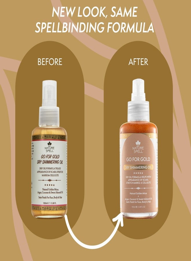 Nature Spell Golden Dry Shimmering Oil for Face, Body & Hair 3.38 Fl Oz - Natural Body Shimmer - 100% Vegan - Image 4