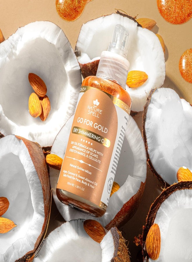 Nature Spell Golden Dry Shimmering Oil for Face, Body & Hair 3.38 Fl Oz - Natural Body Shimmer - 100% Vegan - Image 5