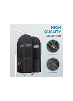 SYOSI Durable Garment Storage Bag with Shoe Compartment, Waterproof Suit Protector, Travel Zipper Dress Cover, Breathable Material, Large Capacity with Clear Window, for Men's Suits & Women's Dresses  - Image 3