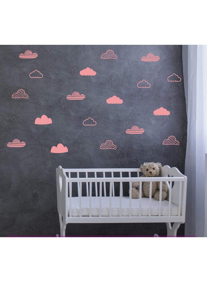 Yyart Cloud Wall Decals Wall Decor Kids Room Cloud Wall Stickers Vinyl Decals for Baby Boys Girls Nursery Toddler Room Decor Wall Stickers Nursery A64 (Pink) - Image 4