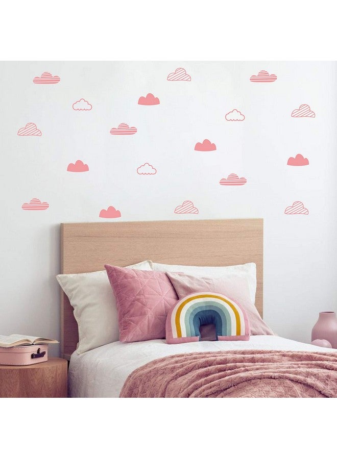 Yyart Cloud Wall Decals Wall Decor Kids Room Cloud Wall Stickers Vinyl Decals for Baby Boys Girls Nursery Toddler Room Decor Wall Stickers Nursery A64 (Pink) - Image 1