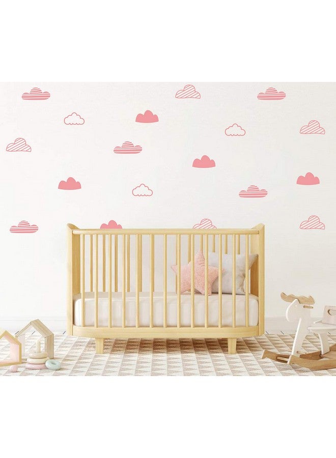 Yyart Cloud Wall Decals Wall Decor Kids Room Cloud Wall Stickers Vinyl Decals for Baby Boys Girls Nursery Toddler Room Decor Wall Stickers Nursery A64 (Pink) - Image 2