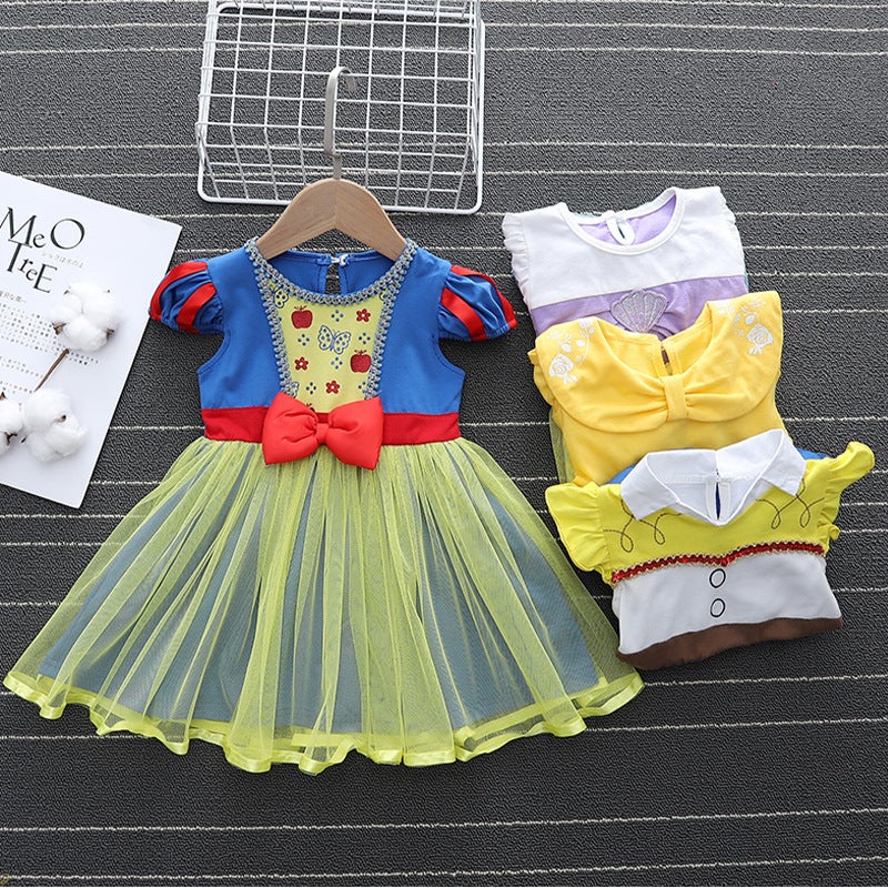 Girls Alice Princess Dress Ins Kids Summer Children Short Sleeve Dress Bell Mermaid Elsa Skirt 2 - Image 3