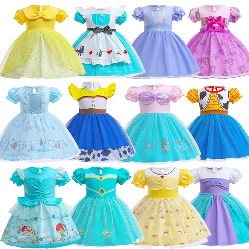 Girls Alice Princess Dress Ins Kids Summer Children Short Sleeve Dress Bell Mermaid Elsa Skirt 2 - Image 2