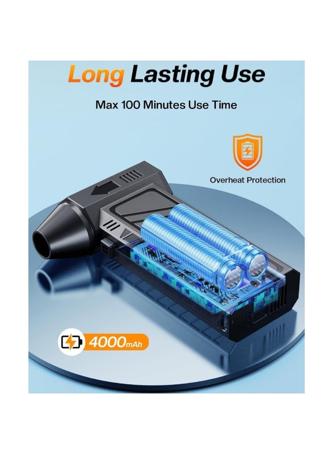 Kannzz 130000RPM Multi-Functional Air Duster & Suction Fan – 4-Speed, 4000mAh Rechargeable, for Cars, Home & Electronics - Image 4