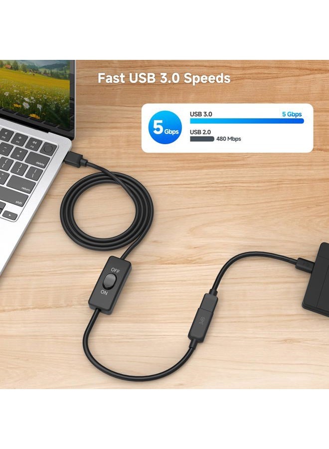 Cable Matters 6 ft USB 3.0 Extension Cable with On/Off Switch, Supports Data and Power, Ideal for USB-Powered Devices and Privacy Control - Image 2