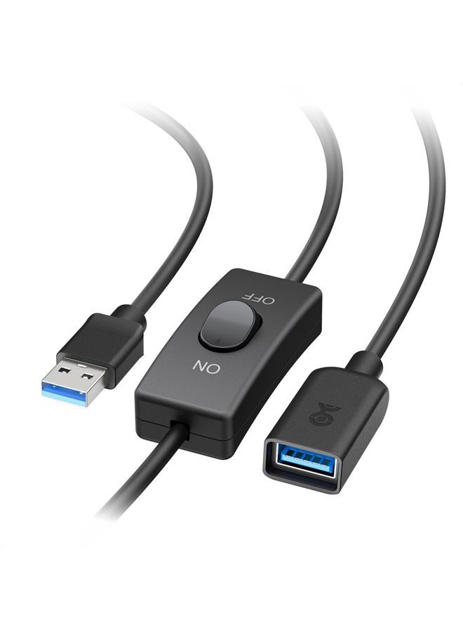 Cable Matters 6 ft USB 3.0 Extension Cable with On/Off Switch, Supports Data and Power, Ideal for USB-Powered Devices and Privacy Control - Image 1