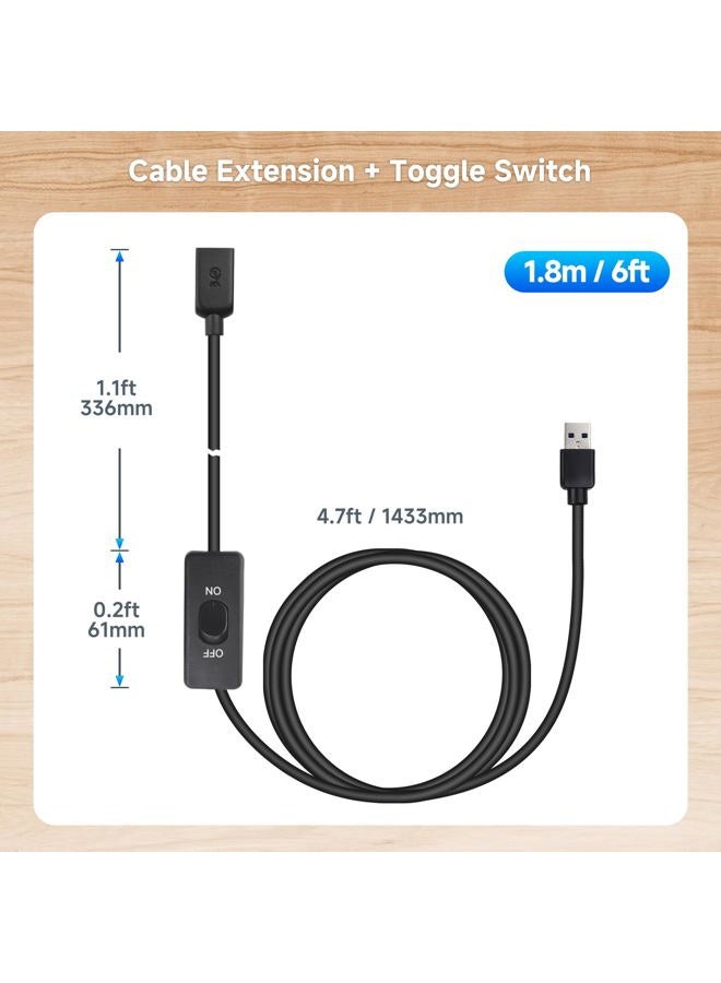 Cable Matters 6 ft USB 3.0 Extension Cable with On/Off Switch, Supports Data and Power, Ideal for USB-Powered Devices and Privacy Control - Image 5