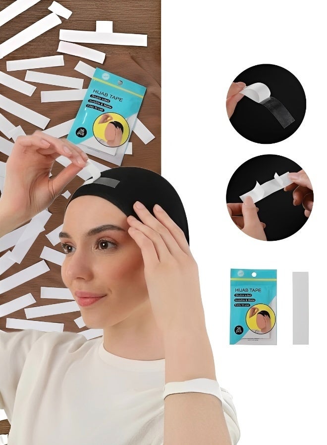 36 PCS Wig and Scarve Tape Waterproof and Sweat Proof Strong Double-Sided Traceless Wig Tape and Scarves Fixing Glue Suitable for Daily Using - Image 1