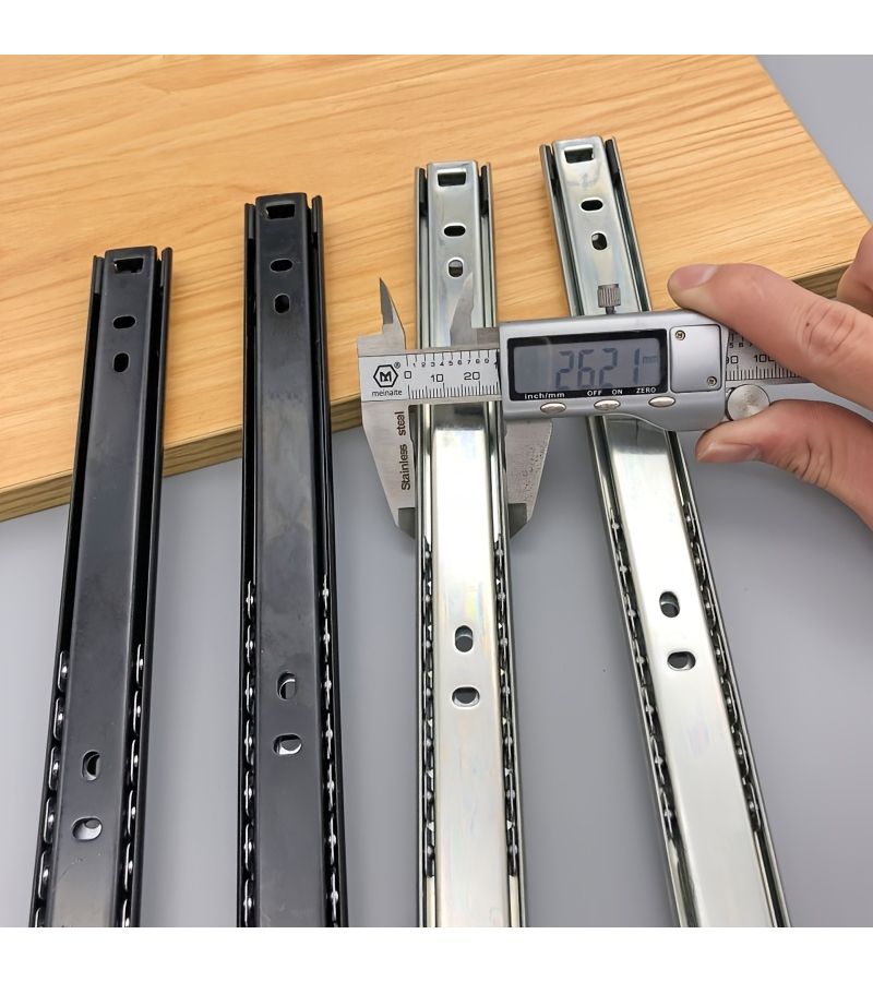 26 Inch Silver Two Section Drawer Slides 16inch Steel Ball Silent Rail Guides - Image 2