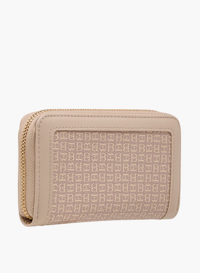Flora Bella By Shoexpress Monogram Print Wallet with Zip Closure - Image 2