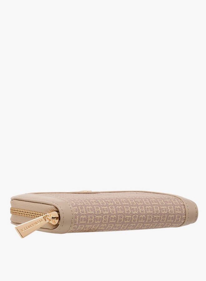 Flora Bella By Shoexpress Monogram Print Wallet with Zip Closure - Image 4